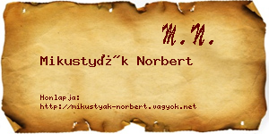 Mikustyák Norbert névjegykártya